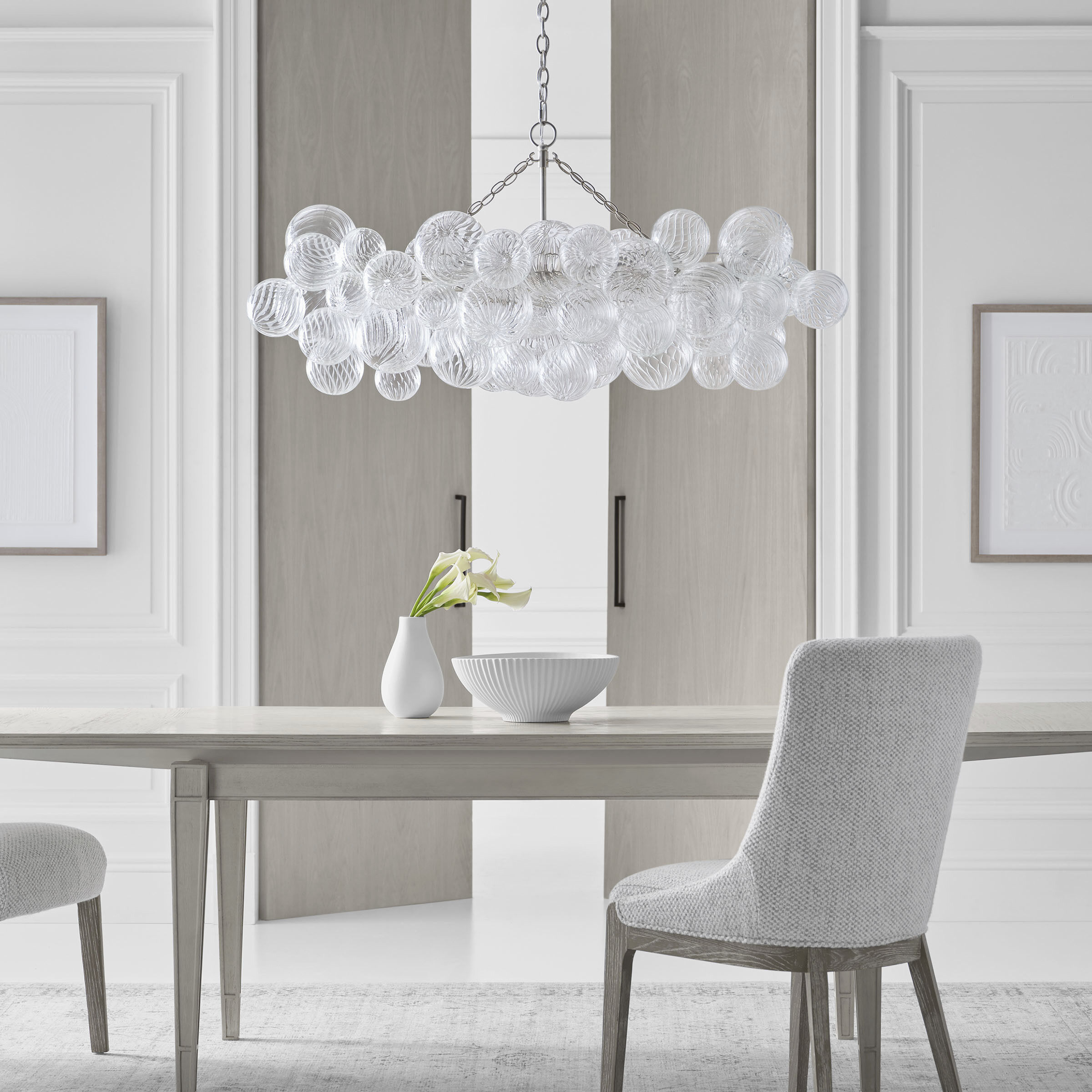 Julie Neill Talia LED 51 inch Burnished Silver Leaf Linear Julie Neill Talia LED 51 inch Burnished Silver Leaf Linear